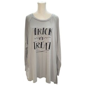 State of Mine Trick or Treat Gray Long Sleeve Tunic Top‎ Women's 2X Large